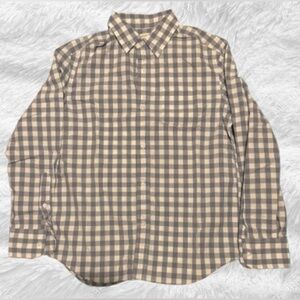 Boys Crewcuts button down checkered/plaid shirt, size 12, blue and white